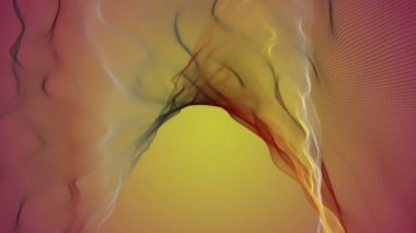 Parçacık dalgası nesnesinin ağır çekimde fantastik video animasyonu, 4096x2304 döngü 4K