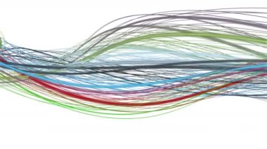 Yavaş çekimde çizgili dalga nesnesi ile fantastik video animasyonu, 4096x2304 döngü 4K