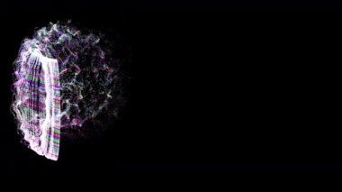 Parçacık şeritli nesne ile fantastik video animasyonu yavaş çekimde, 4096x2304 döngü 4K