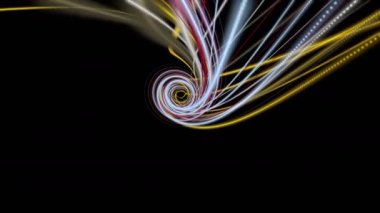 Yavaş çekimde çizgili dalga nesnesi ile gelecek video animasyonu, 4096x2304 döngü 4K