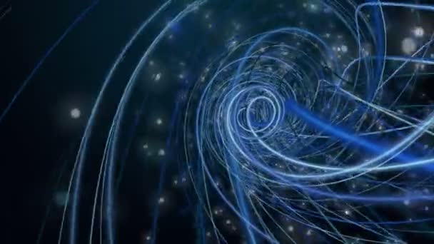 Animation Vidéo Futuriste Avec Objet Ondes Rayées Particules Ralenti Boucle — Video
