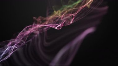 Parçacık dalga nesnesiyle gelecek video animasyonu yavaş çekimde, 4096x2304 döngü 4K