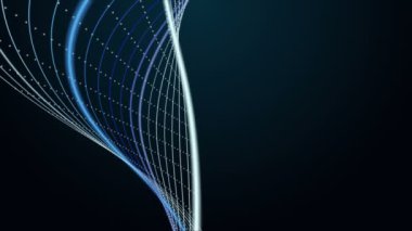 Yavaş çekimde çizgili dalga nesnesi ile gelecek video animasyonu, 4096x2304 döngü 4K