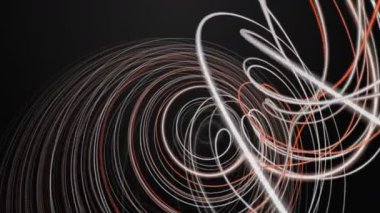 Yavaş çekimde çizgili dalga nesnesi ile gelecek video animasyonu, 4096x2304 döngü 4K