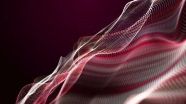 Ağır çekimde parçacık dalga nesnesi ile güçlü video animasyonu, 4096x2304 döngü 4K