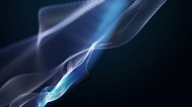 Metin için parçacık dalga nesnesi ve uzayda gelecek video animasyonu, 4096x2304 döngü 4K