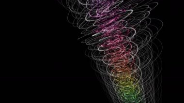 Parçacık çizgili nesne ile gelecek video animasyonu yavaş çekimde, 4096x2304 döngü 4K