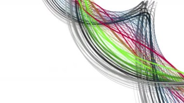 Yavaş çekimde şerit dalga nesnesi ve metin için uzay ile fantastik video animasyonu, 4096x2304 döngü 4K