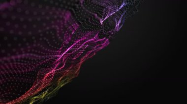 Metin için parçacık dalga nesnesi ve uzayda gelecek video animasyonu, 4096x2304 döngü 4K