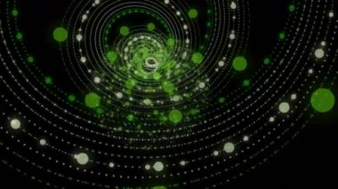 Renk değiştiren parçacık şeridi nesnesi ile gelecek video animasyonu, 4096x2304 döngü 4K