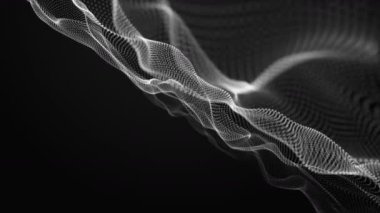 Parçacık dalga nesnesiyle yapılan sihirli video animasyonu, 4096x2304 döngüsü 4K