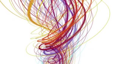 Yavaş çekimde çizgili dalga nesnesi ile fantastik video animasyonu, 4096x2304 döngü 4K