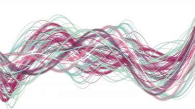 Yavaş çekimde çizgili dalga nesnesi ile fantastik video animasyonu, 4096x2304 döngü 4K