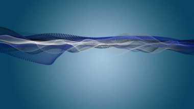 Parçacık dalga nesnesi ile fantastik video animasyonu yavaş çekim ve metin için boşluk, 4096x2304 döngü 4K