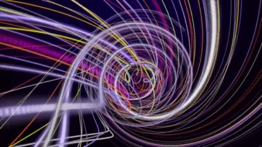 Yavaş çekimde çizgili dalga nesnesi ile gelecek video animasyonu, 4096x2304 döngü 4K