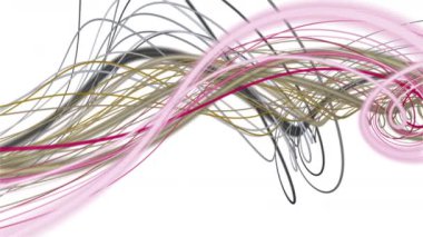 Yavaş çekimde çizgili dalga nesnesi ile romantik video animasyonu, 4096x2304 döngü 4K