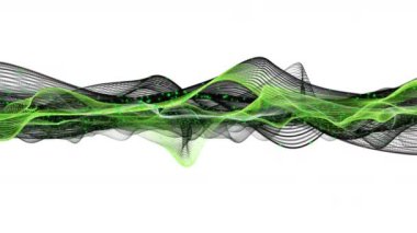 Parçacık dalgası nesnesinin ağır çekimde, 4096x2304 döngüsü 4K ile fantastik eko video animasyonu