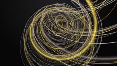 Yavaş çekimde çizgili dalga nesnesi ile gelecek video animasyonu, 4096x2304 döngü 4K