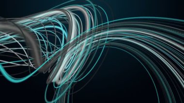 Yavaş çekimde çizgili dalga nesnesi ile fantastik video animasyonu, 4096x2304 döngü 4K