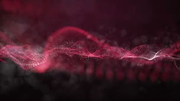 粒子波物体运动的未来主义视频动画 4096X2304环路4K — 图库视频影像