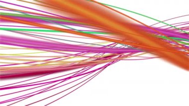 Yavaş çekimde çizgili dalga nesnesi ile fantastik video animasyonu, 4096x2304 döngü 4K