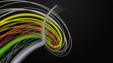 Yavaş çekimde çizgili dalga nesnesi ile gelecek video animasyonu, 4096x2304 döngü 4K