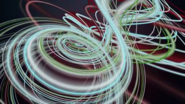 Yavaş çekimde çizgili dalga nesnesi ile fantastik video animasyonu, 4096x2304 döngü 4K