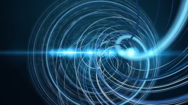 Çizgili nesne ve yavaş çekimde ışık ile gelecek video animasyonu, 4096x2304 döngü 4K