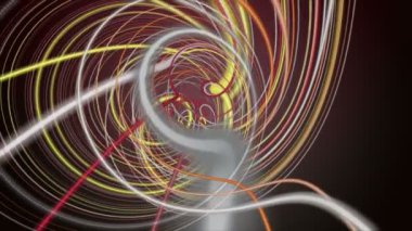 Yavaş çekimde çizgili dalga nesnesi ile fantastik video animasyonu, 4096x2304 döngü 4K