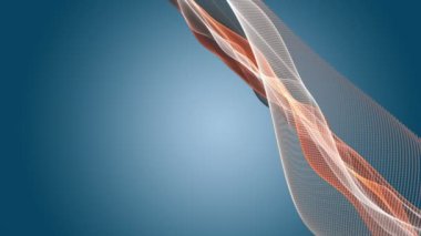 Parçacık dalga nesnesi ile fantastik video animasyonu yavaş çekim ve metin için boşluk, 4096x2304 döngü 4K