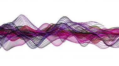 Parçacık dalga nesnesi ile fantastik video animasyonu yavaş çekim ve metin için boşluk, 4096x2304 döngü 4K