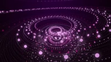 Parçacık çizgili nesne ile gelecek video animasyonu yavaş çekimde, 4096x2304 döngü 4K