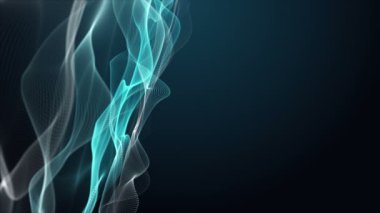 Parçacık dalga nesnesi ile fantastik video animasyonu yavaş çekim ve metin için boşluk, 4096x2304 döngü 4K