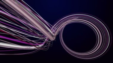 Yavaş çekimde çizgili dalga nesnesi ile fantastik video animasyonu, 4096x2304 döngü 4K