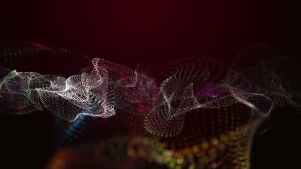 粒子波物体慢动作的未来主义视频动画 4096X2304环路4K — 图库视频影像