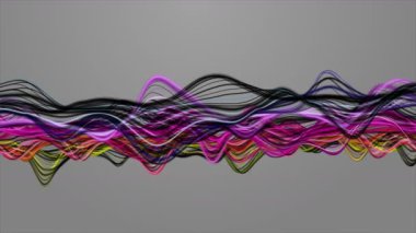 Parçacık dalgası nesnesinin ağır çekimde fantastik video animasyonu, 4096x2304 döngü 4K