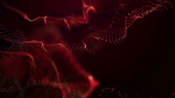 Mysterieuze Video Animatie Met Particle Wave Object Slow Motion 4096X2304 — Stockvideo