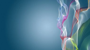 Parçacık dalga nesnesi ile fantastik video animasyonu yavaş çekim ve metin için boşluk, 4096x2304 döngü 4K