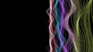 Parçacık dalga nesnesi ile fantastik video animasyonu yavaş çekim ve metin için boşluk, 4096x2304 döngü 4K