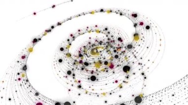 Parçacık şeritli nesne ile fantastik video animasyonu yavaş çekimde, 4096x2304 döngü 4K