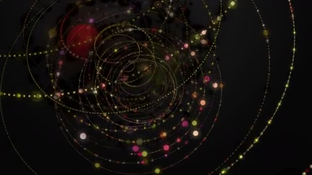 Animación Vídeo Futurista Con Objeto Banda Partículas Cámara Lenta Bucle — Vídeos de Stock