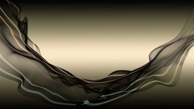 Parçacık dalga nesnesi ile fantastik video animasyonu yavaş çekim ve metin için boşluk, 4096x2304 döngü 4K