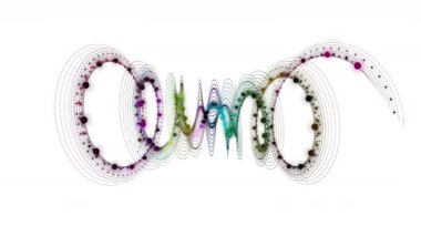 Parçacık şeritli nesne ile fantastik video animasyonu yavaş çekimde, 4096x2304 döngü 4K