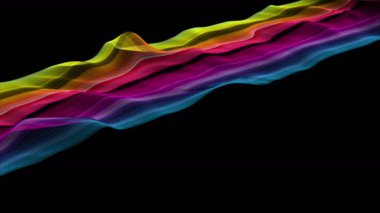 Parçacık dalga nesnesi ile fantastik video animasyonu yavaş çekim ve metin için boşluk, 4096x2304 döngü 4K