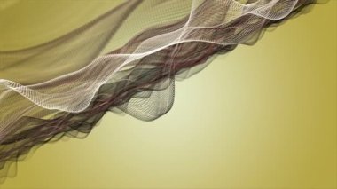 Parçacık dalga nesnesi ile fantastik video animasyonu yavaş çekim ve metin için boşluk, 4096x2304 döngü 4K