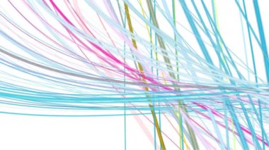 Yavaş çekimde çizgili dalga nesnesi ile fantastik video animasyonu, 4096x2304 döngü 4K