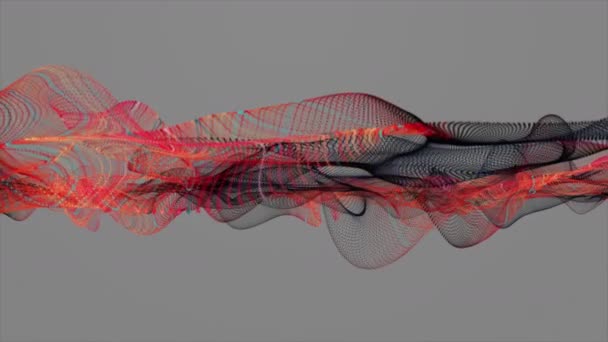 Fantastische Videoanimation Mit Teilchenwellen Objekt Zeitlupe 4096X2304 Loop — Stockvideo