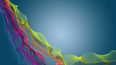 Parçacık dalga nesnesi ile fantastik video animasyonu yavaş çekim ve metin için boşluk, 4096x2304 döngü 4K