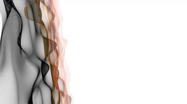 Parçacık dalga nesnesi ile fantastik video animasyonu yavaş çekim ve metin için boşluk, 4096x2304 döngü 4K