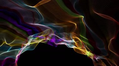 Metin için parçacık dalga nesnesi ve uzayda gelecek video animasyonu, 4096x2304 döngü 4K